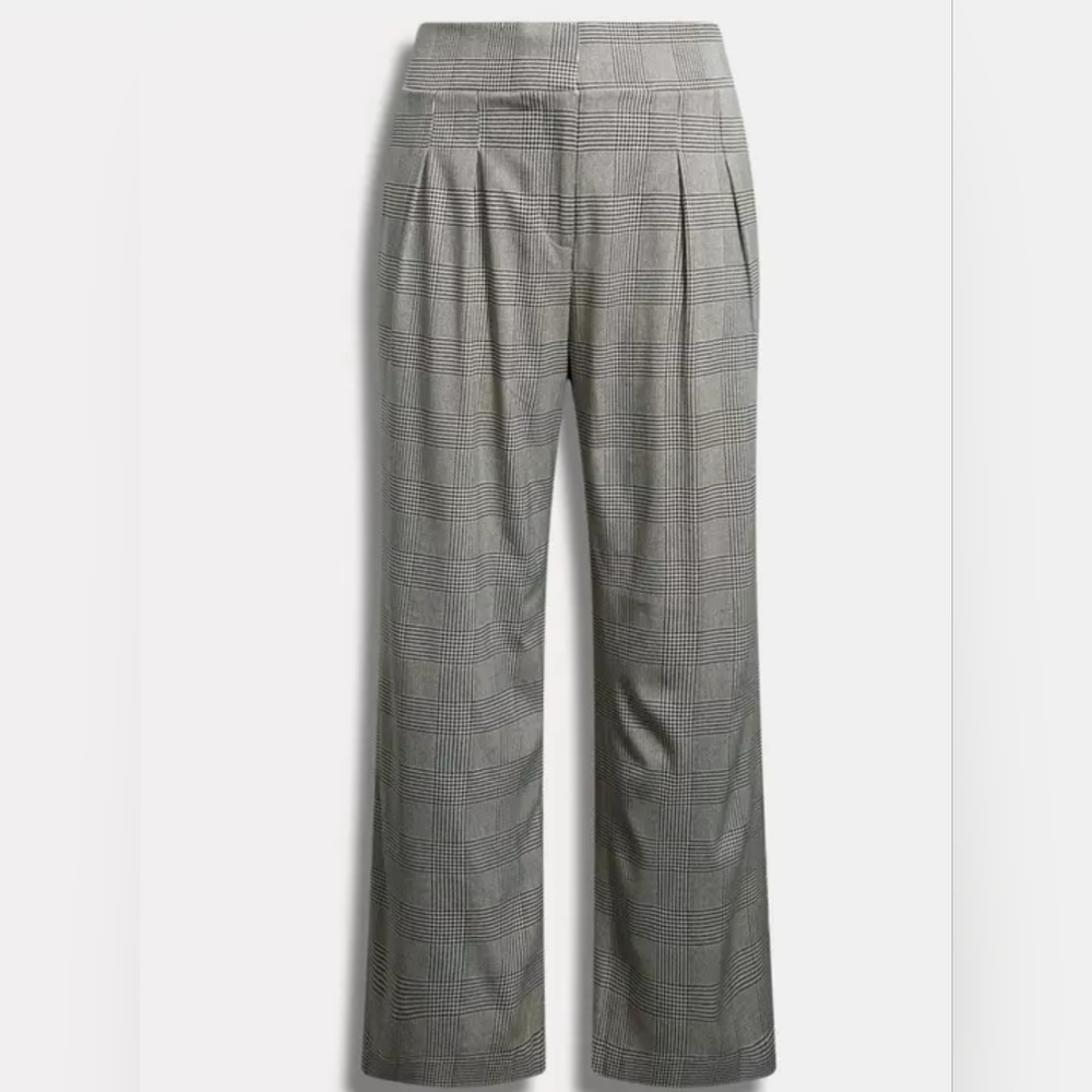 Torrid Plaid Pants Plus 18 2x Studio Crepe Wide Leg High Rise NWT NEW